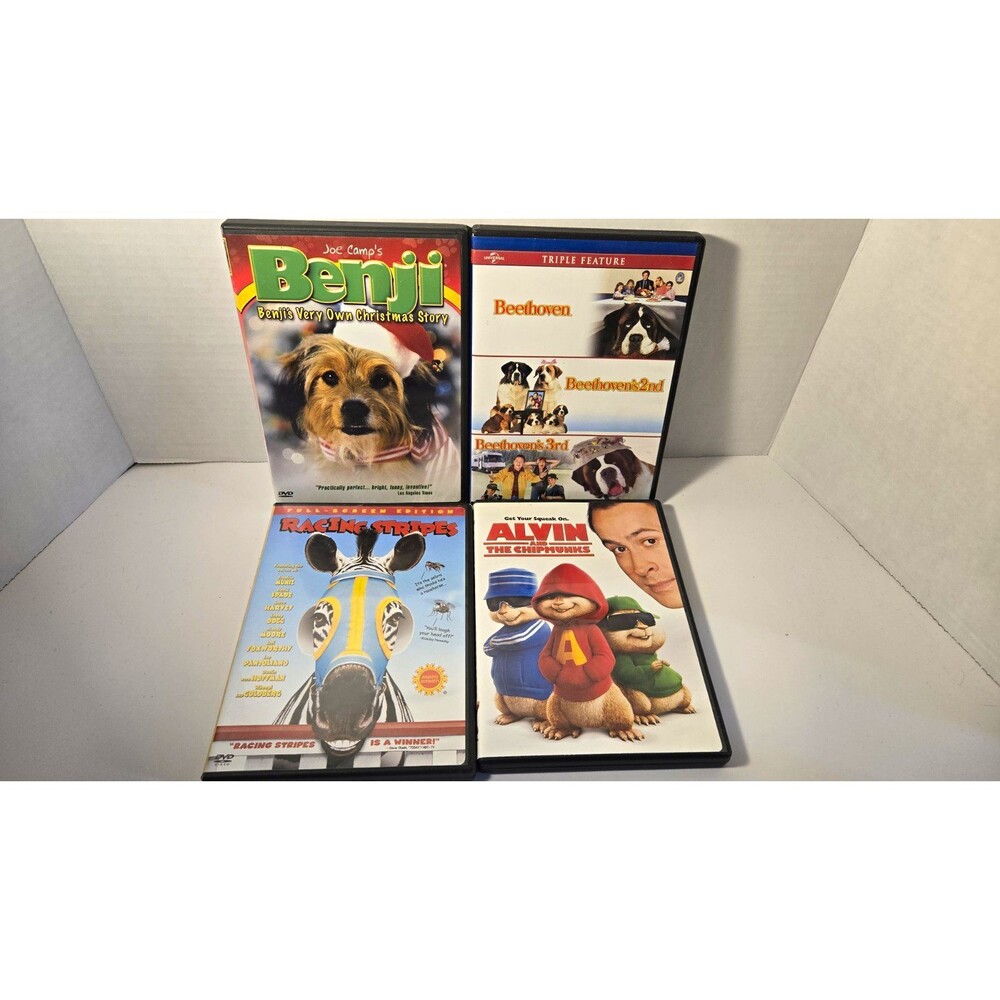 Benji / Beethoven Triple Feature / Racing Stripes / Alvin Chipmunks DVD Lot 4